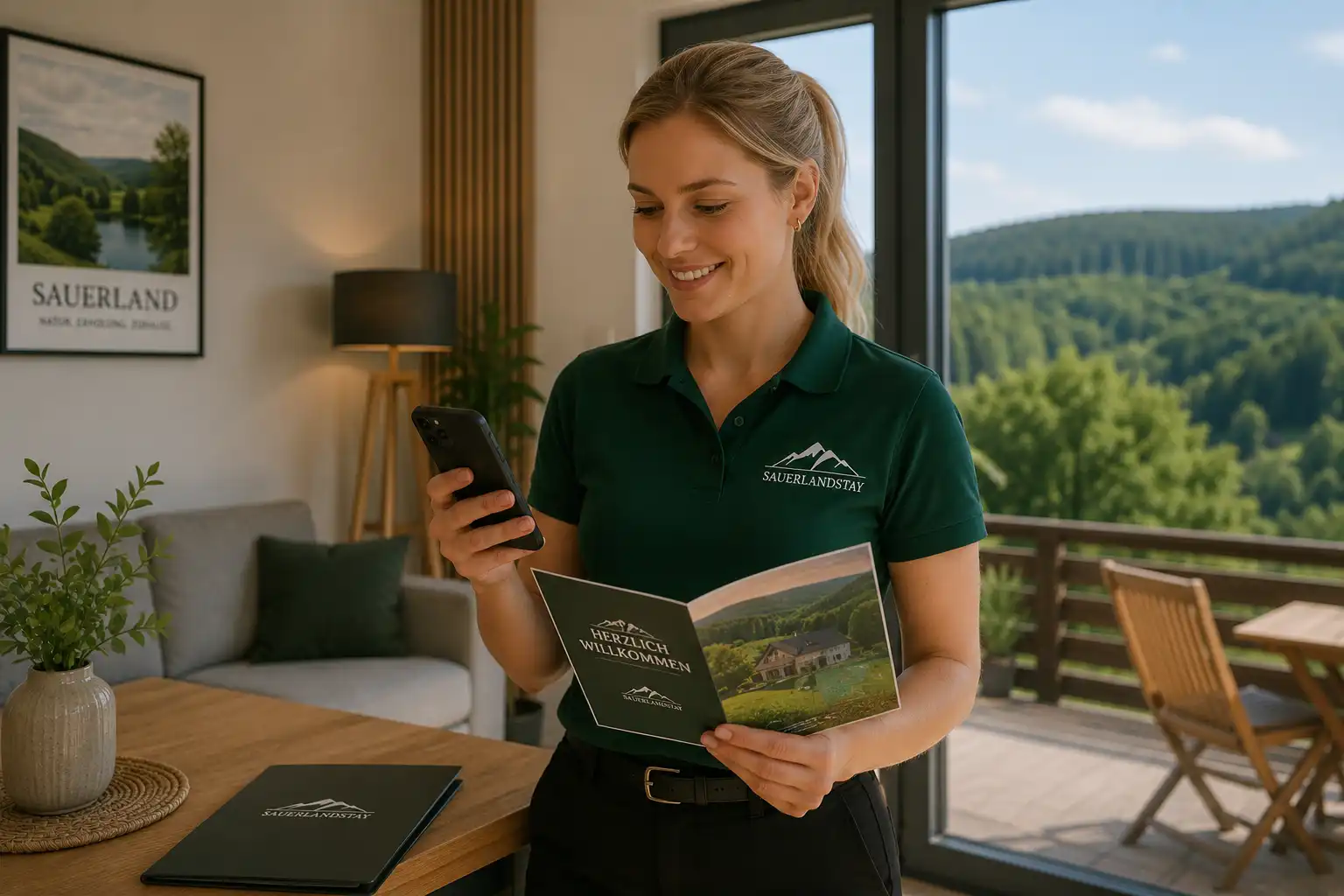 Collega met telefoon